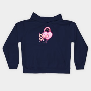 Heart Shaped Lock And Key Kids Hoodie